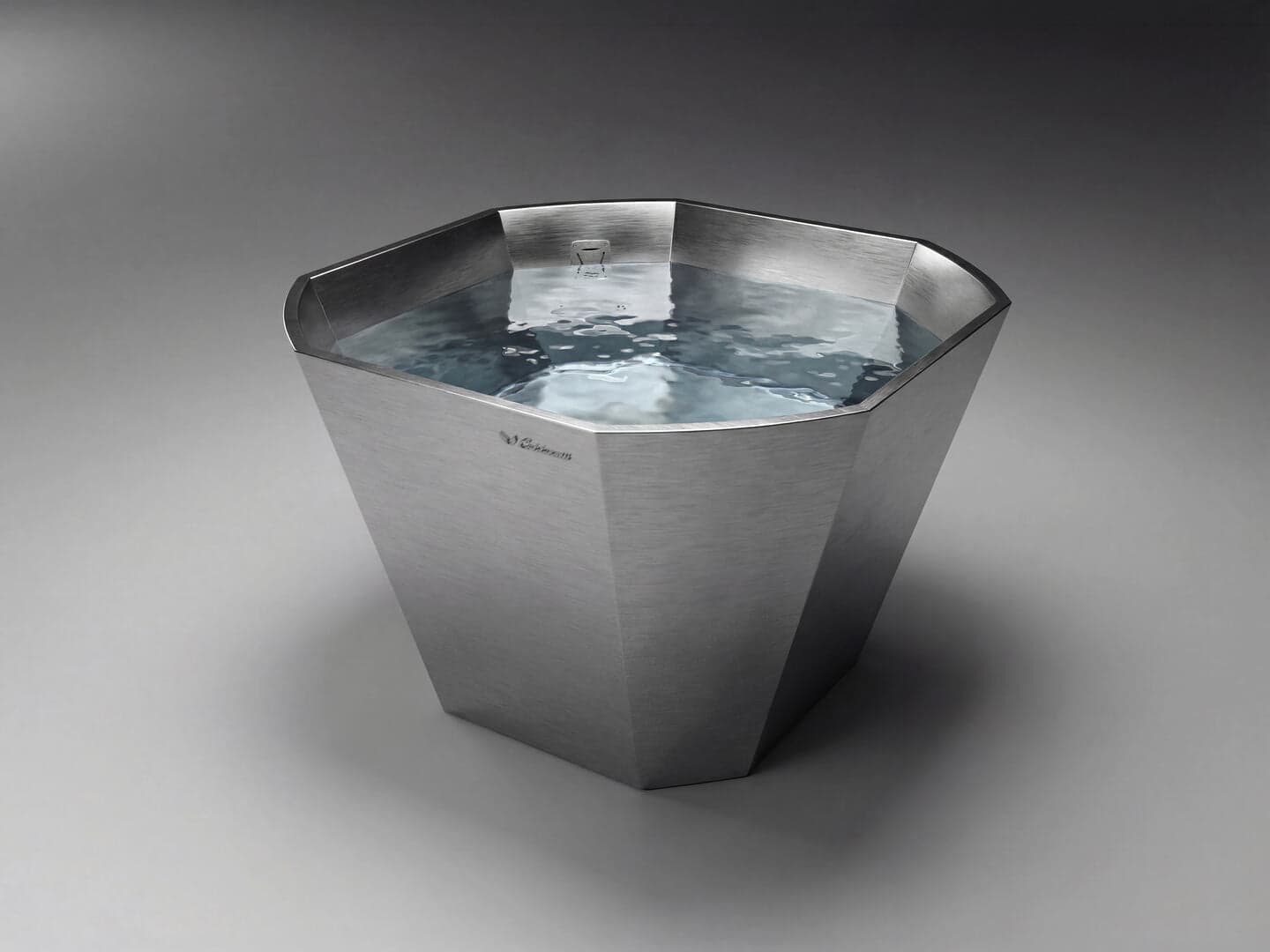 Colderatti Bowl stainless steel cold plunge angle view
