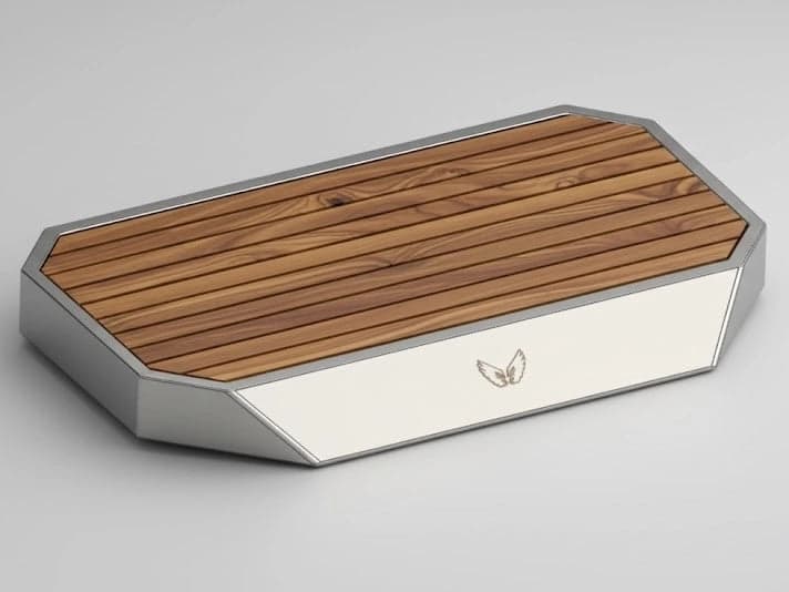 Colderatti Drip Base stainless steel and cedar step basin